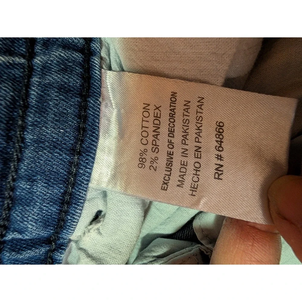Modern Culture Mens Large Acid Wash Blue‎ Denim Cargo Jogger Pants Stretch Jeans